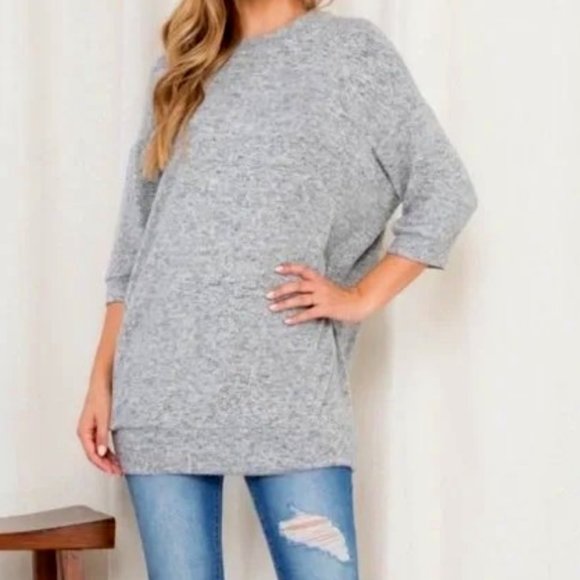 Tops - Soft Brushed Gray Top